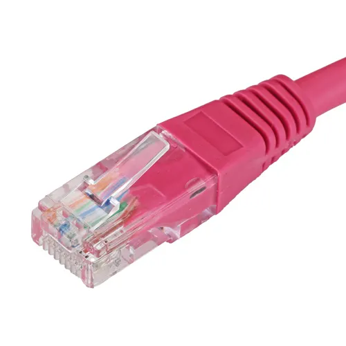 Cat5e Flush Moulded Patch Lead PVC - PINK
