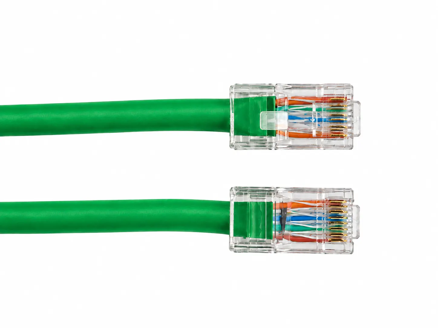 Cat5e custom made PVC or LSZH unbooted patch lead - GREEN