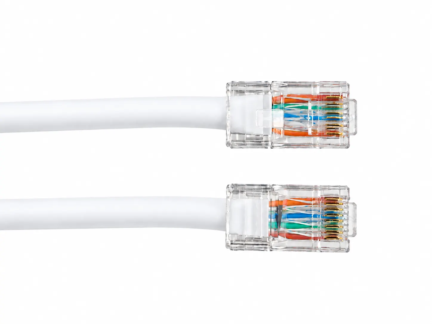 Cat5e custom made PVC or LSZH unbooted patch lead - WHITE