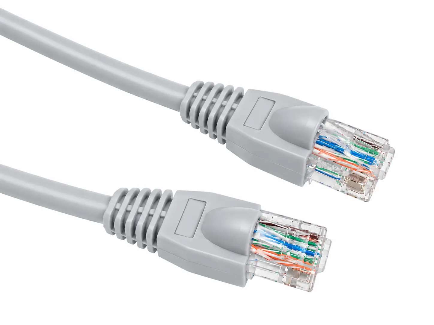 Cat6 custom made snagless boot PVC or LSZH patch lead - GREY