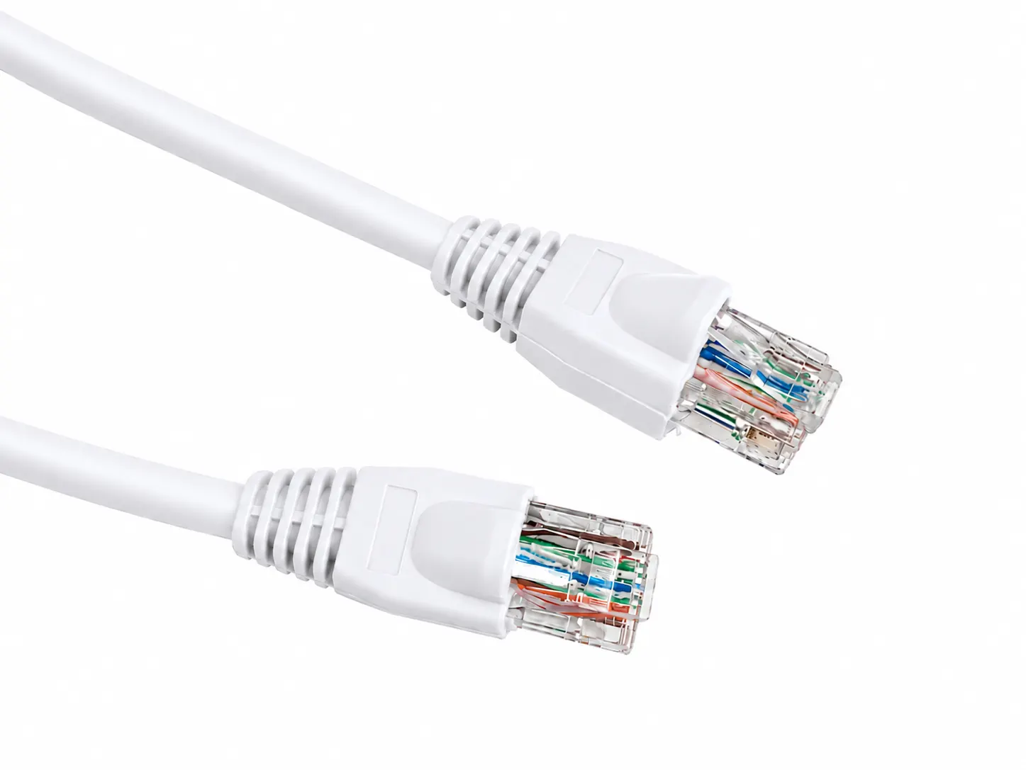 Cat6 custom made snagless boot PVC or LSZH patch lead - WHITE