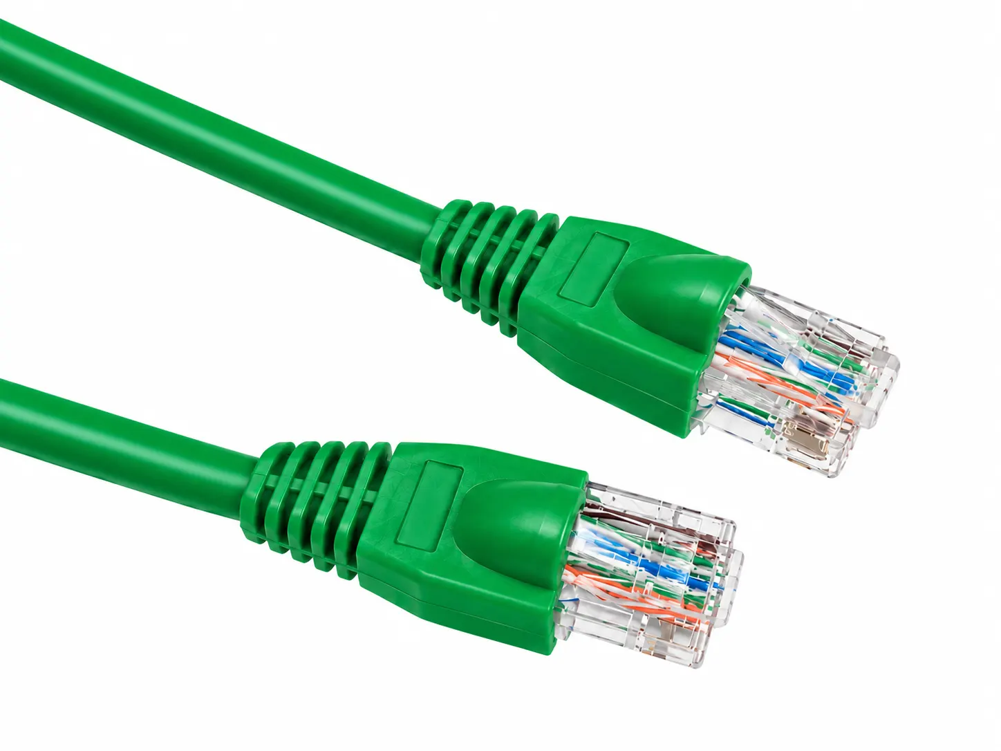 Cat6 custom made snagless boot PVC or LSZH patch lead - GREEN