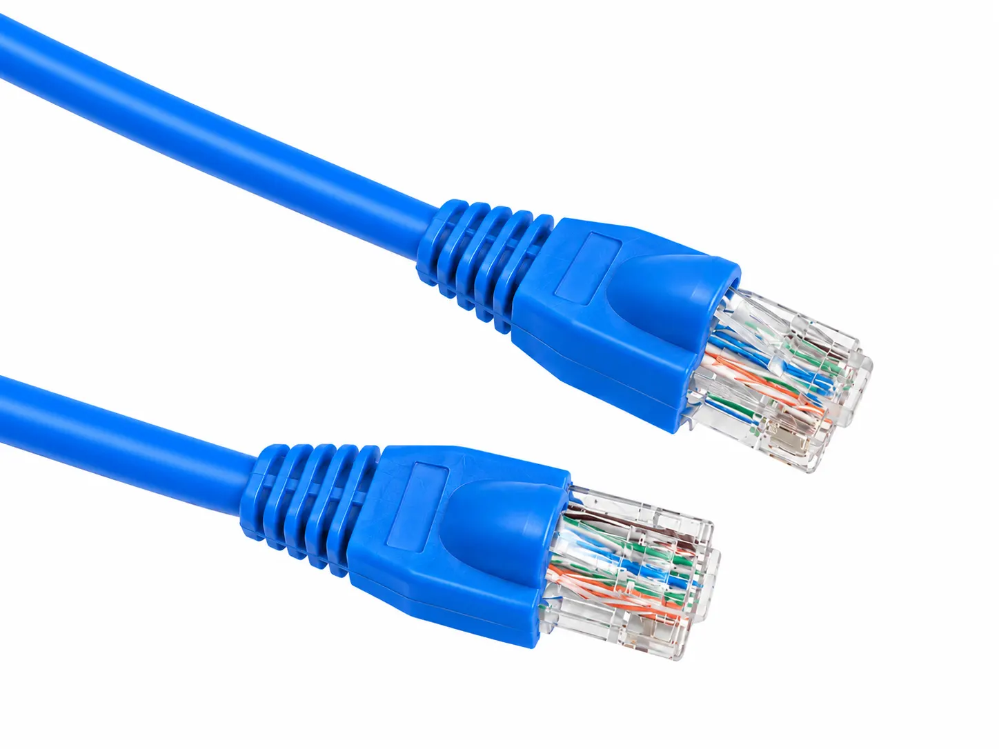 Cat6 custom made snagless boot PVC or LSZH patch lead - BLUE