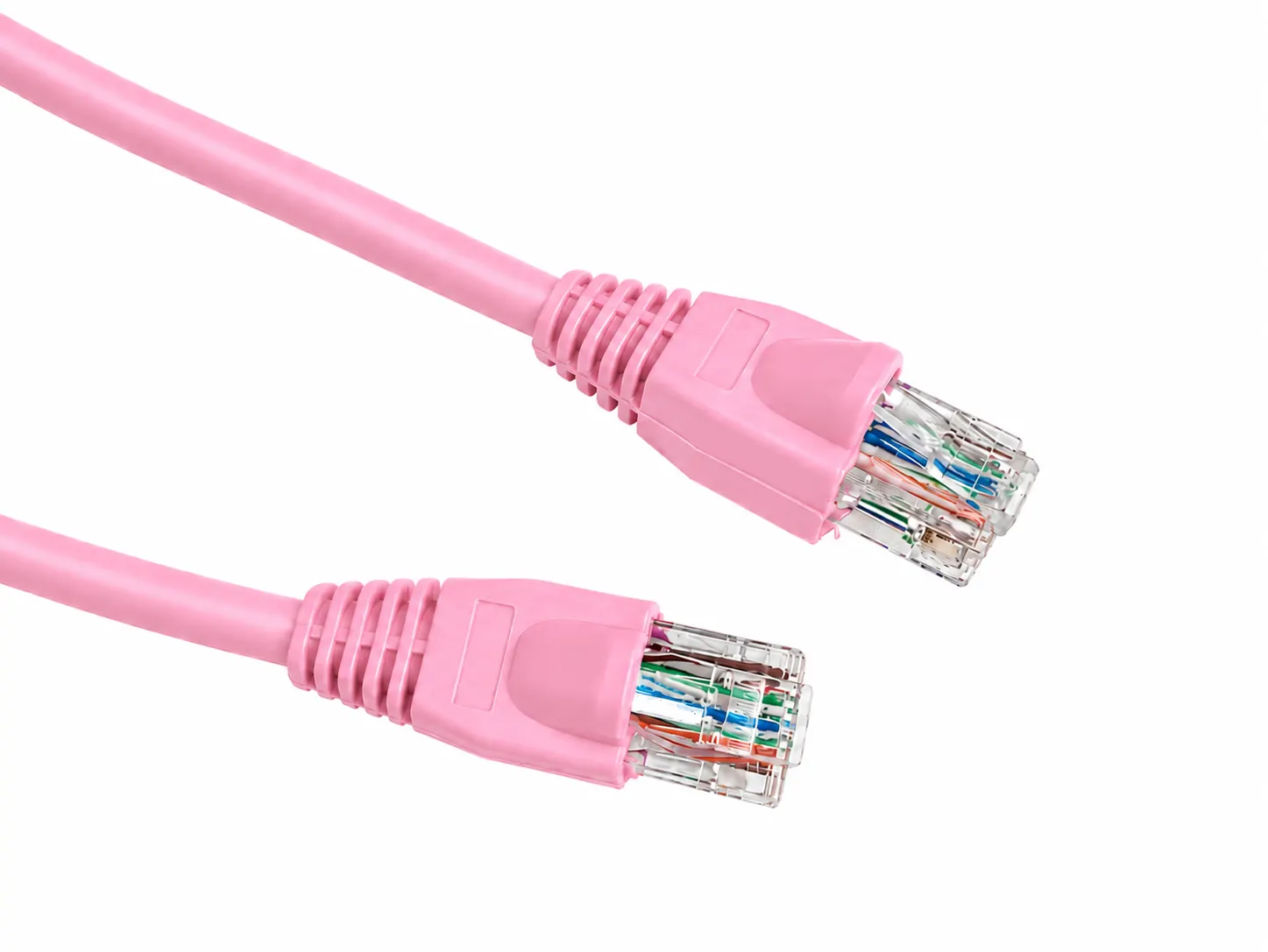 Cat6 custom made snagless boot PVC or LSZH patch lead - PINK