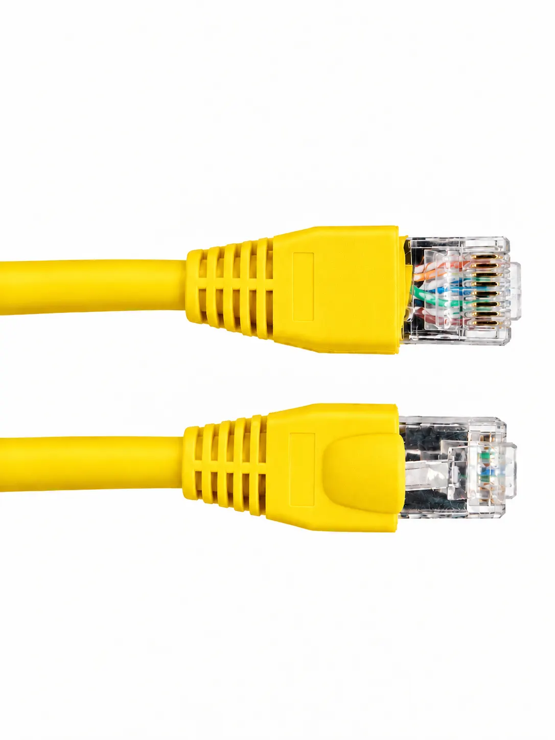 Cat6a UK Custom Made snagless booted patch lead - Yellow.