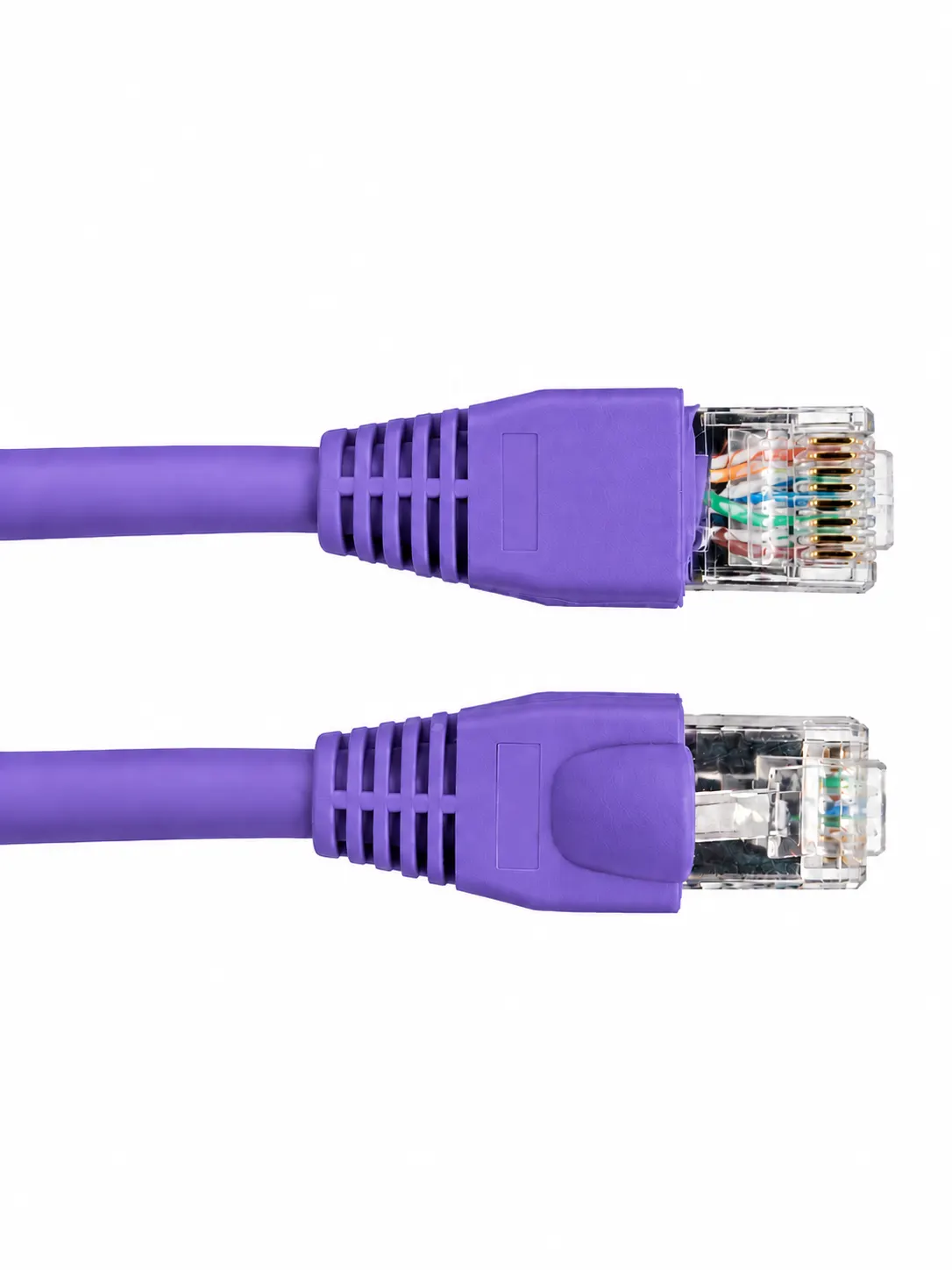 Cat6a UK Custom Made snagless booted patch lead - Purple.