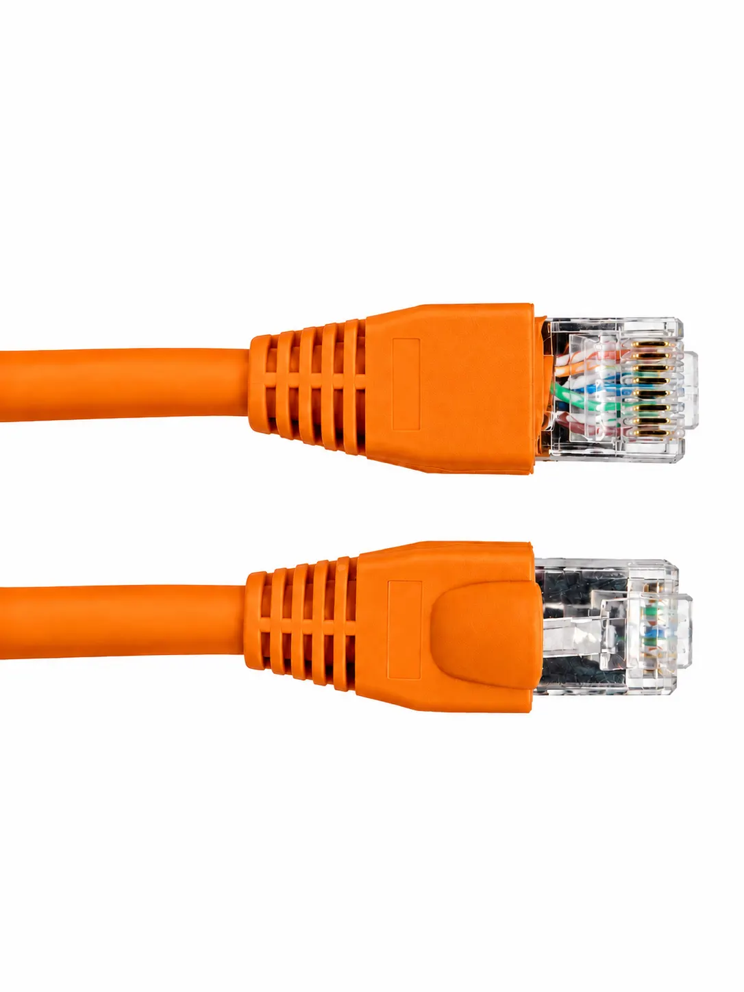 Cat6a UK Custom Made snagless booted patch lead - Orange.