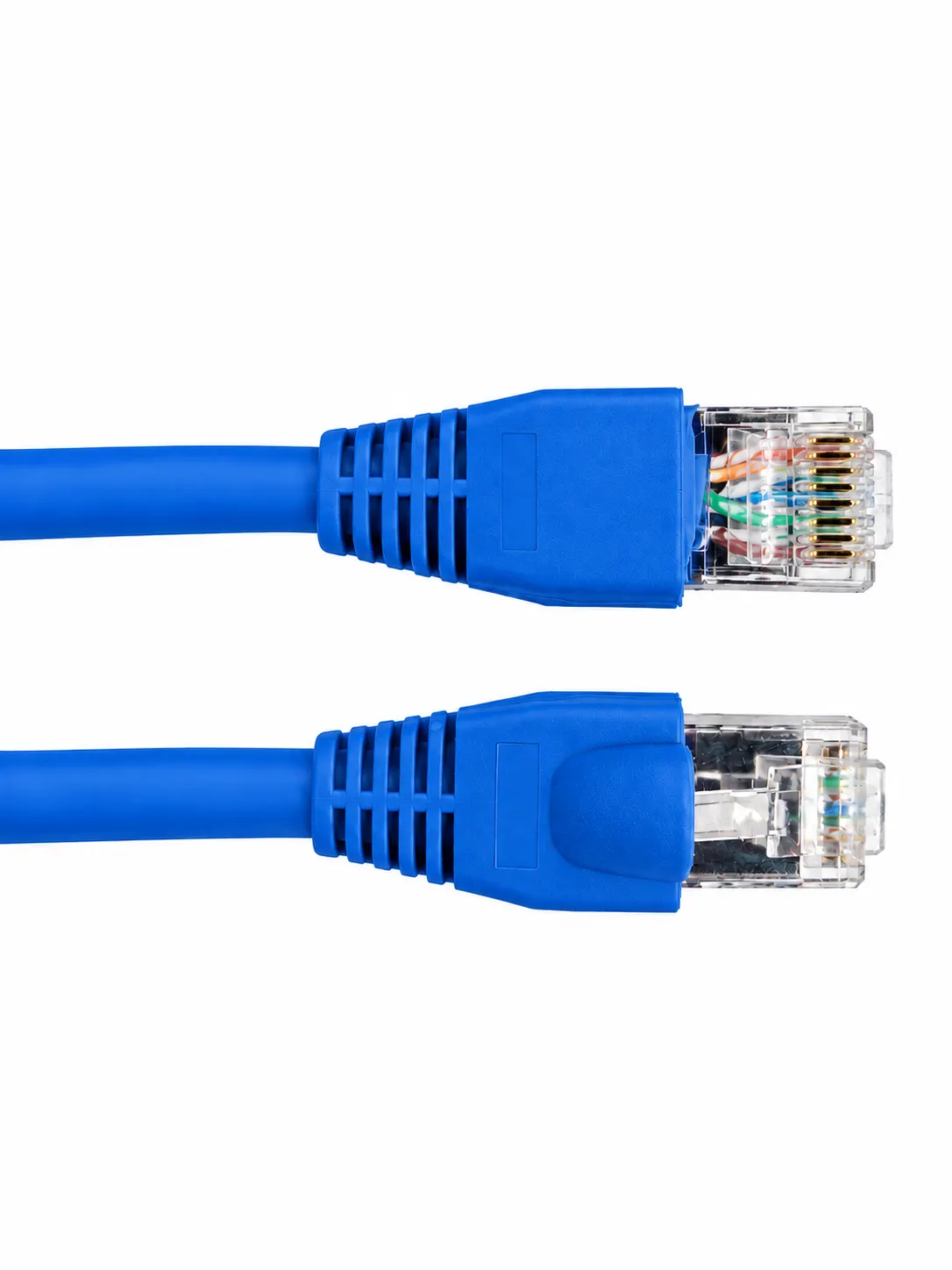 Cat6a UK Custom Made snagless booted patch lead - Blue.