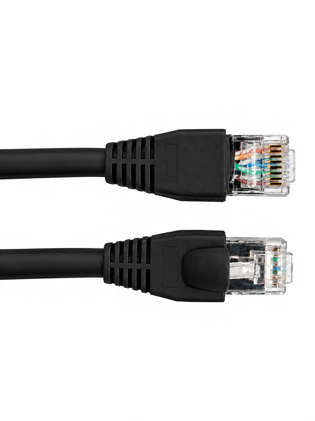 Cat6a UK Custom Made snagless booted patch lead - Black.