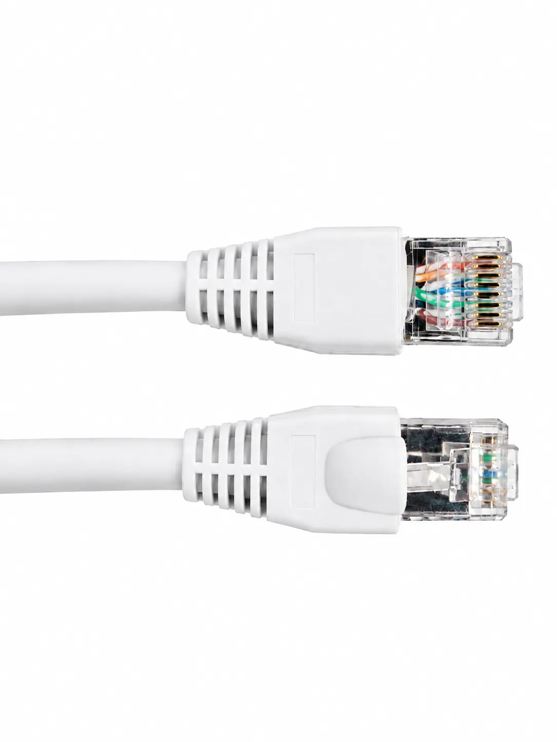 Cat6a UK Custom Made snagless booted patch lead - White.