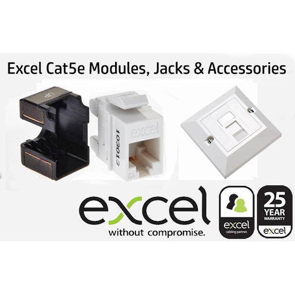 Excel Cat5e Modules IDC Keystone 6c Face Plates Back Boxes