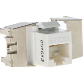 Excel Cat 6A Low Profile Unscreened Toolless Keystone Jack - White 100-182-wt