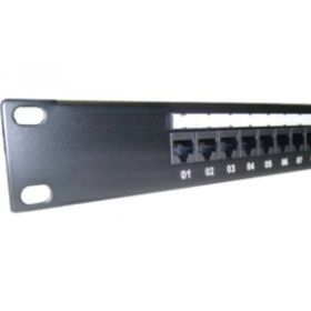 24 Port 1U Cat6 UTP Rear Punchdown Patch Panel with Marking System