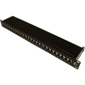 24 Port 1U Cat6 FTP Right Angle Rear Enclosed Patch Panel