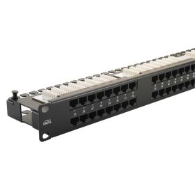 Excel Cat 5e Right Angle Unscreened UTP Patch Panel 48 Port 1U (100-497)