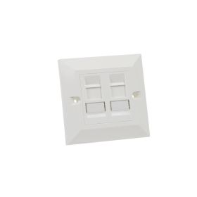 Excel Dual Cat 5e Unscreened (UTP) Module - Euromod, RJ45, White (including Bevelled Plate) 100-704