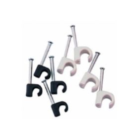 Black round cable clip, suits 5 to 7mm cable dia