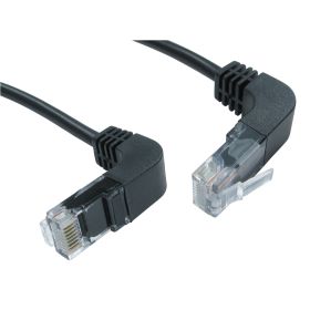 0.5mt Cat 5e E UTP Up To Right Angled- Down- Black