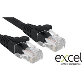 Excel 0.5mt Cat5e U/UTP Blade Boot LSOH BLACK-pk10